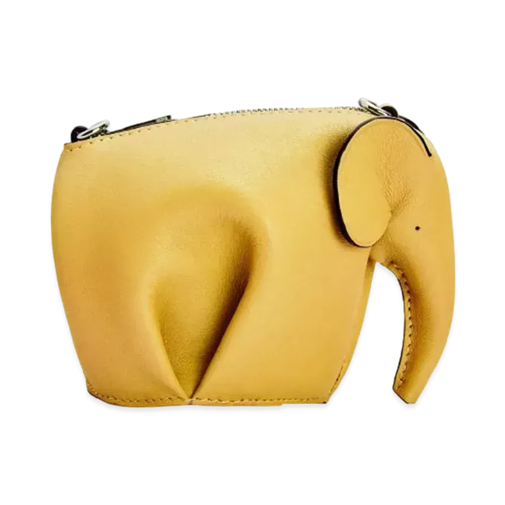 LOEWE Elephant Pouch In Classic Calfskin "Yellow"