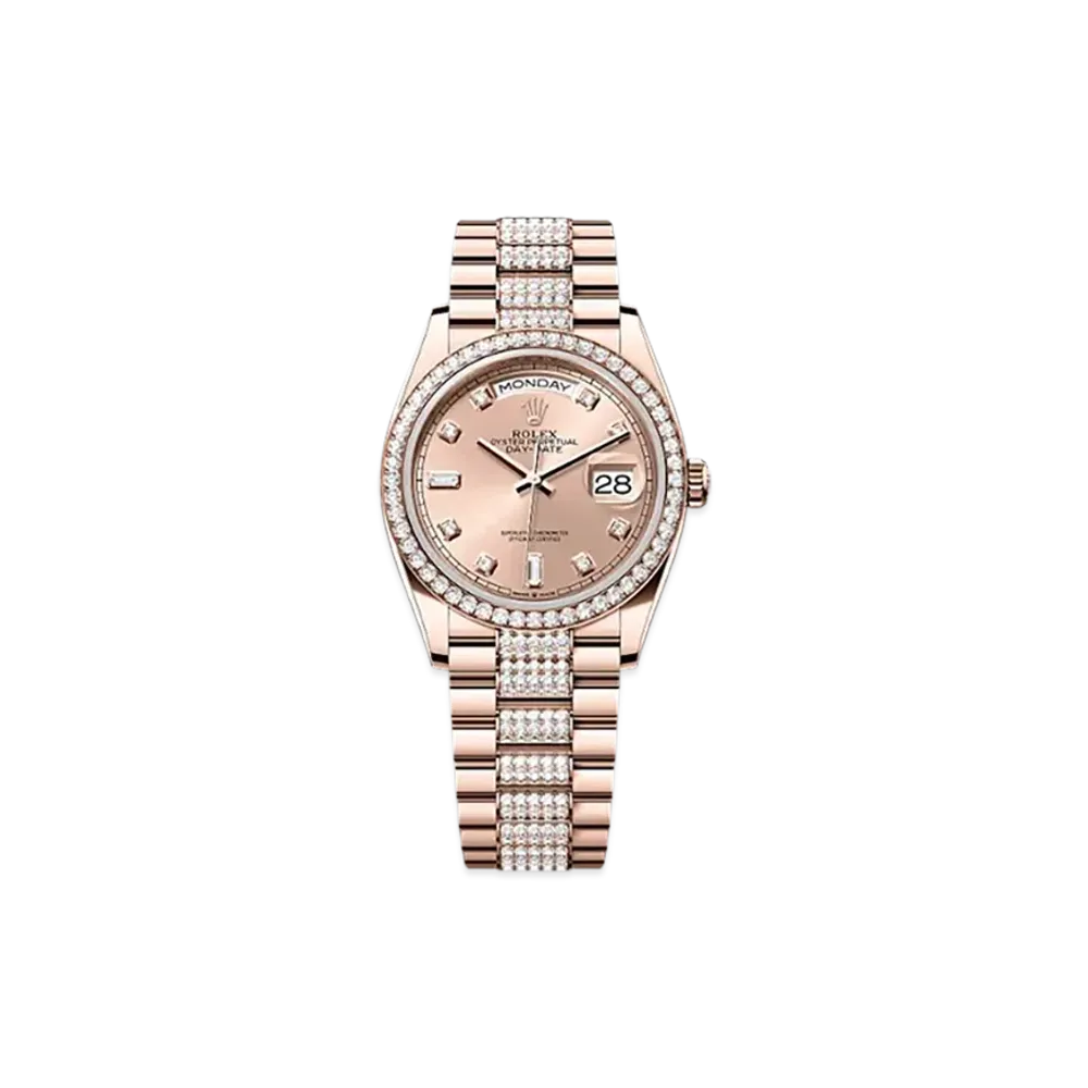 ROLEX Day-Date 36mm Everose Gold Diamond 128345RBR "Rose-colour"