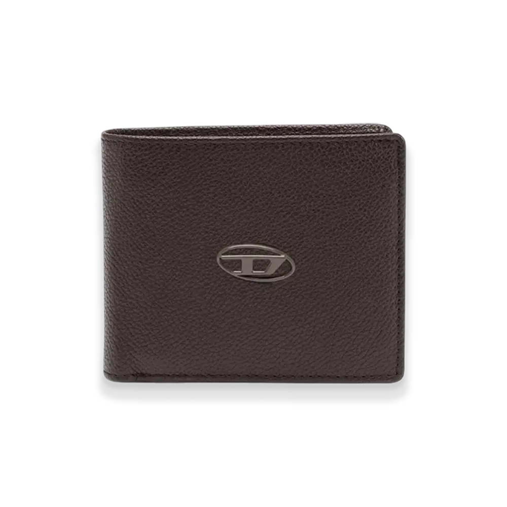 Diesel Bi Fold Coin S Cow Leather Bifold Wallet "Dark Brown"