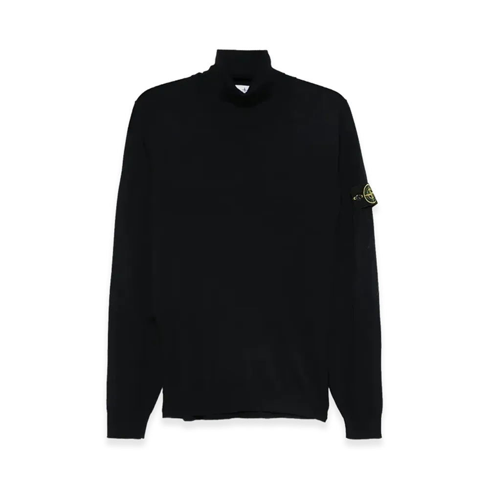 Stone Island Ribbed Wool Turtleneck Sweater "Blue"