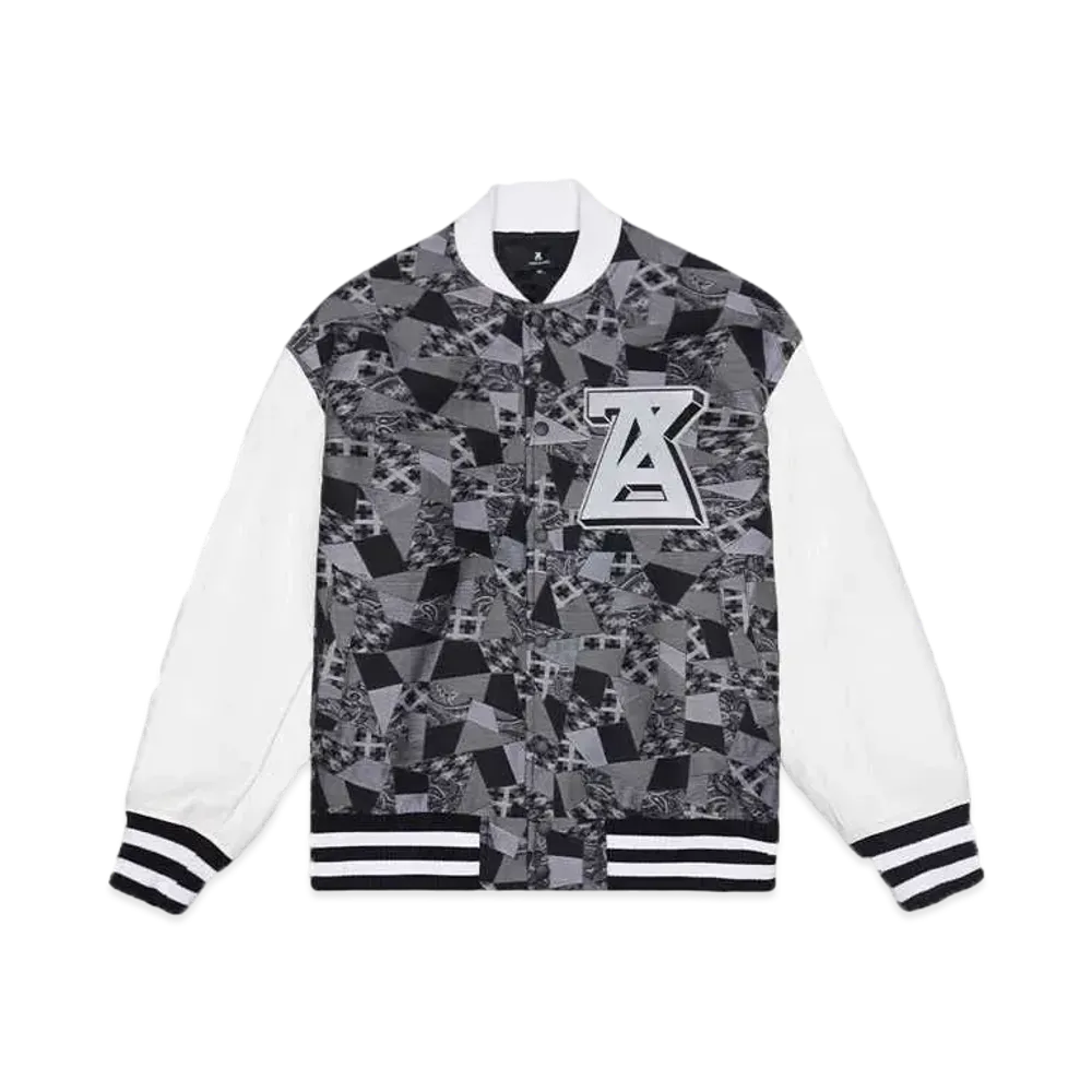 ANREALAGE PATCHWORK JACQUARD STADIUM JUMPER "GRAY"