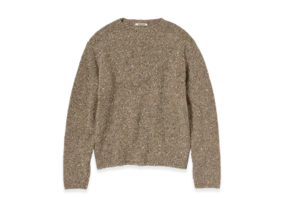 AURALEE Low-Gauge Homespun Tweed Knit P/O "Top Brown"