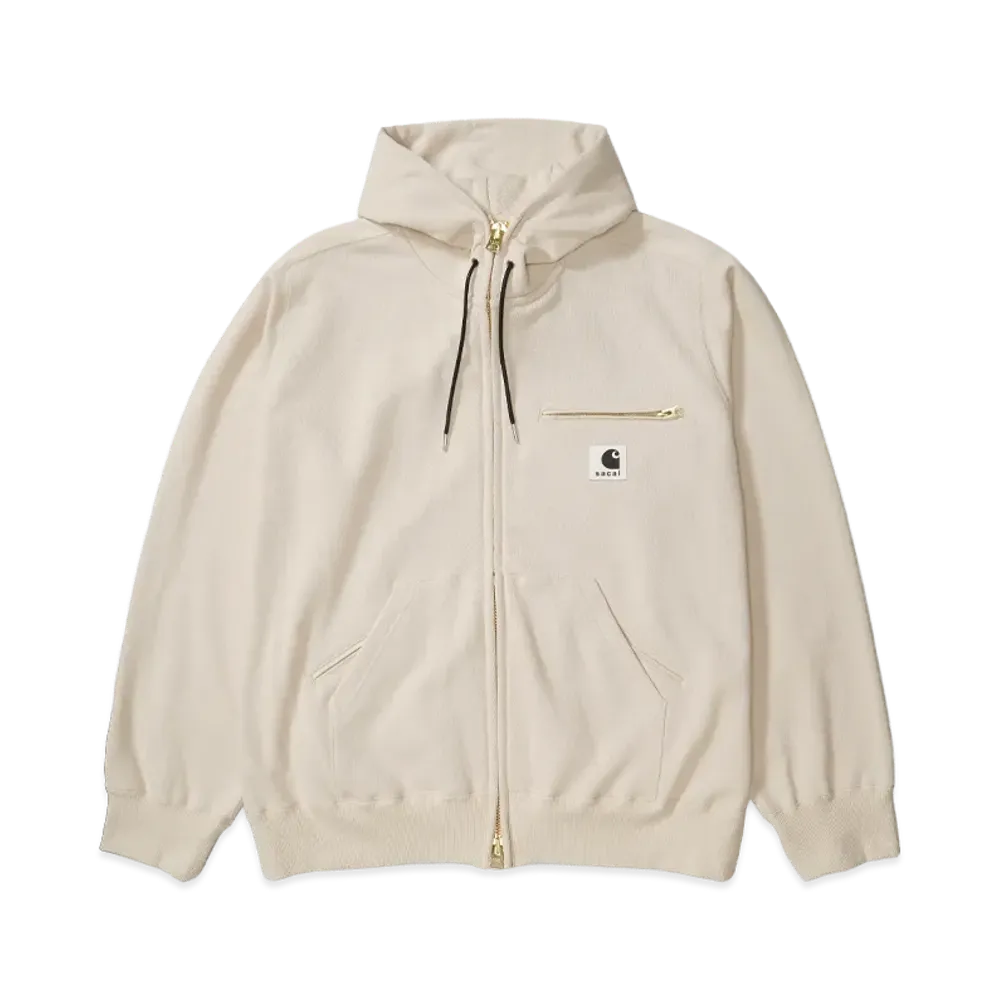 sacai x Carhartt WIP Cotton Jersey Hoodie "Ivory"