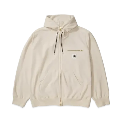 sacai x Carhartt WIP Cotton Jersey Hoodie "Ivory"