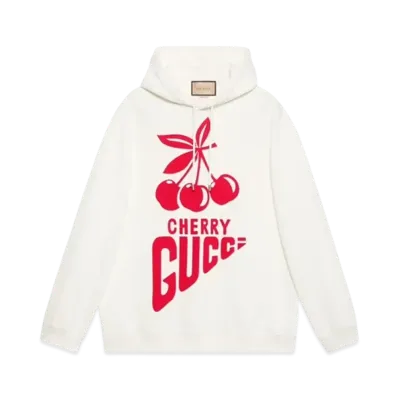 GUCCI Cherry Gucci Cotton Sweatshirt "Ivory"