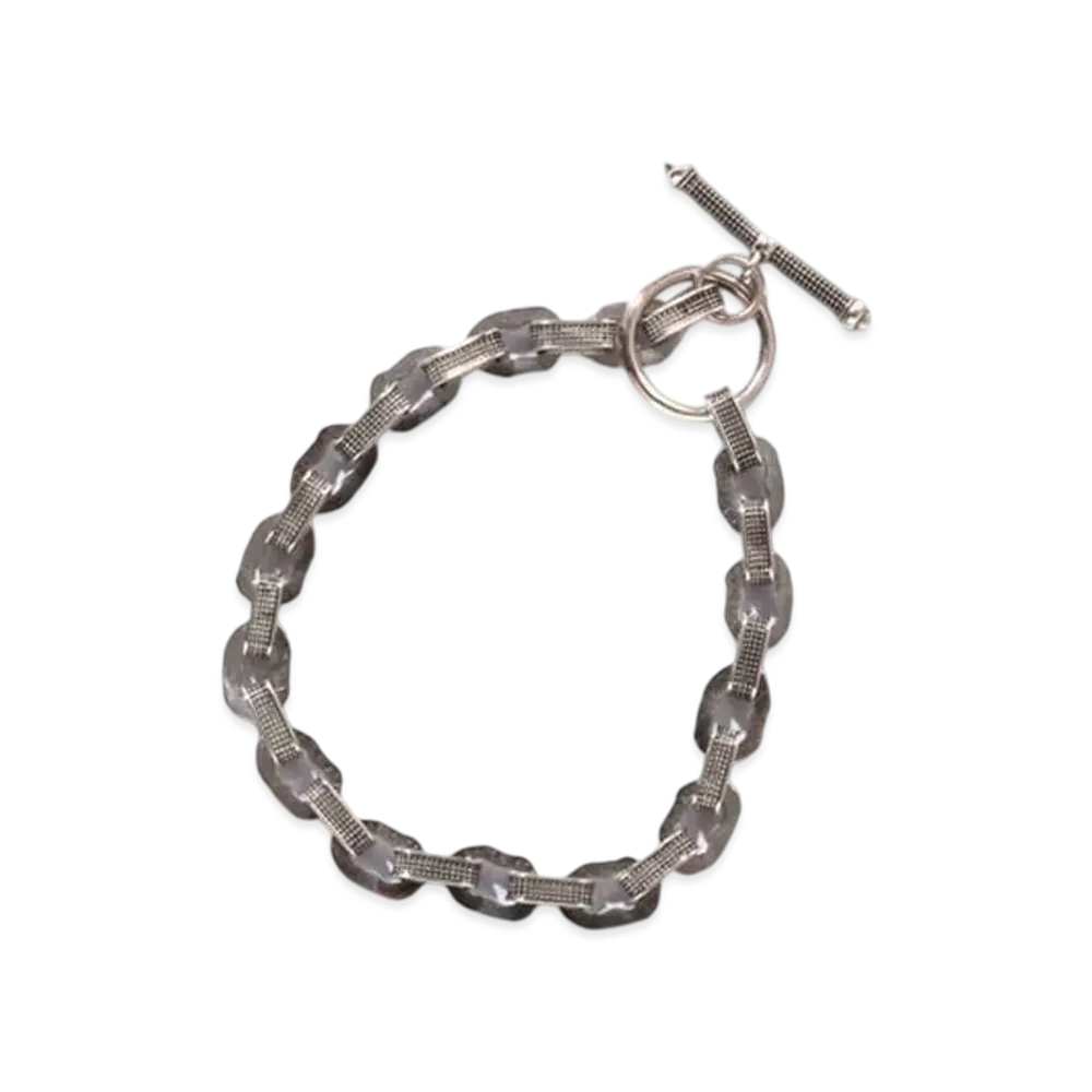 A BATHING APE Bape Black Madface Kashira Bracelet "Silver"