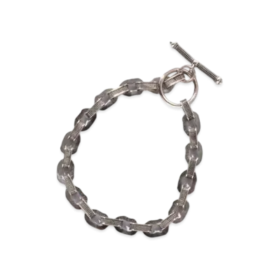 A BATHING APE Bape Black Madface Kashira Bracelet "Silver"