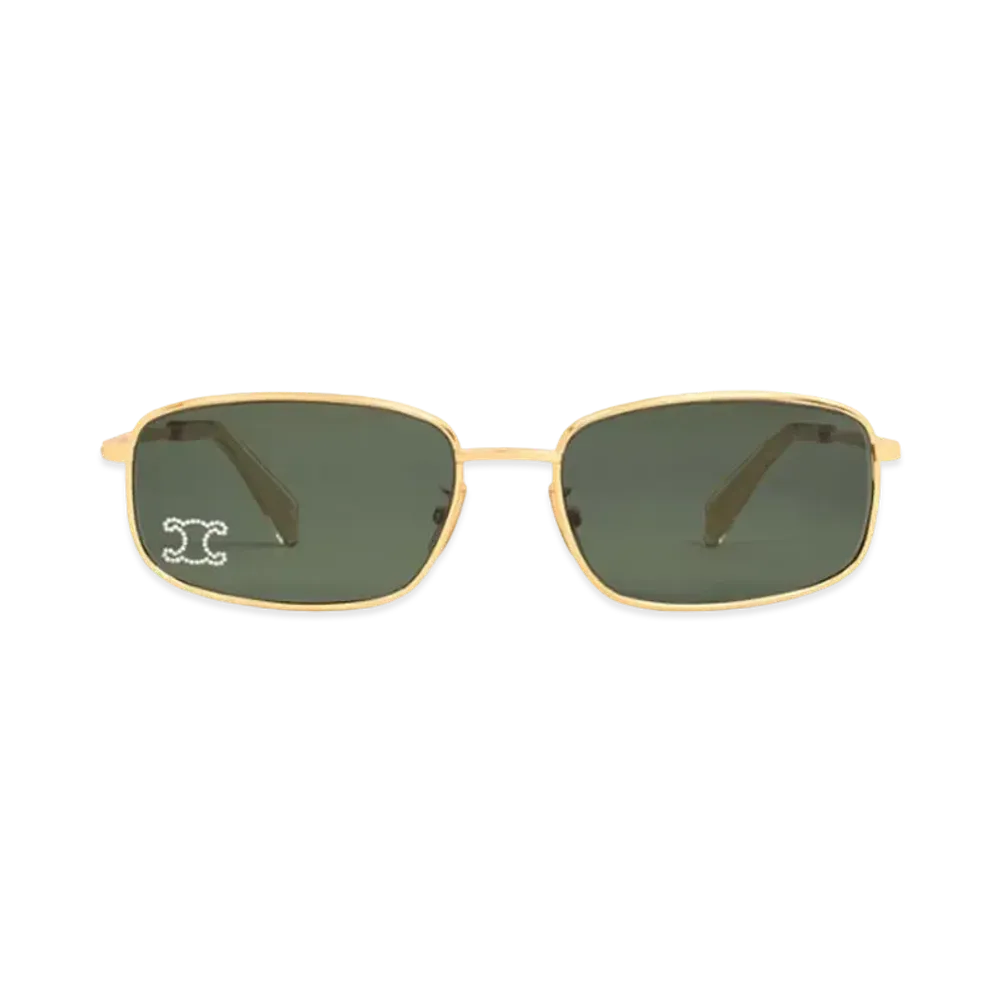 CELINE Triomphe Rhinestone 02 Sunglasses in Metal and Crystals "Gold"