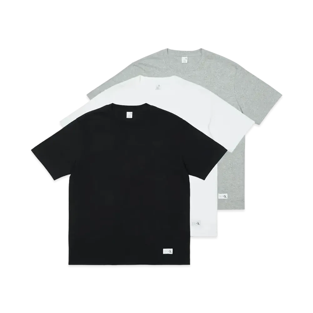 CK1 PALACE Short Sleeve Crew Neck Tee 3Pk "Classic White / Light Grey Heather / Black"