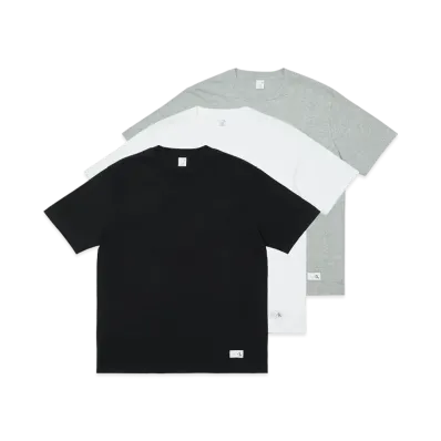 CK1 PALACE Short Sleeve Crew Neck Tee 3Pk "Classic White / Light Grey Heather / Black"