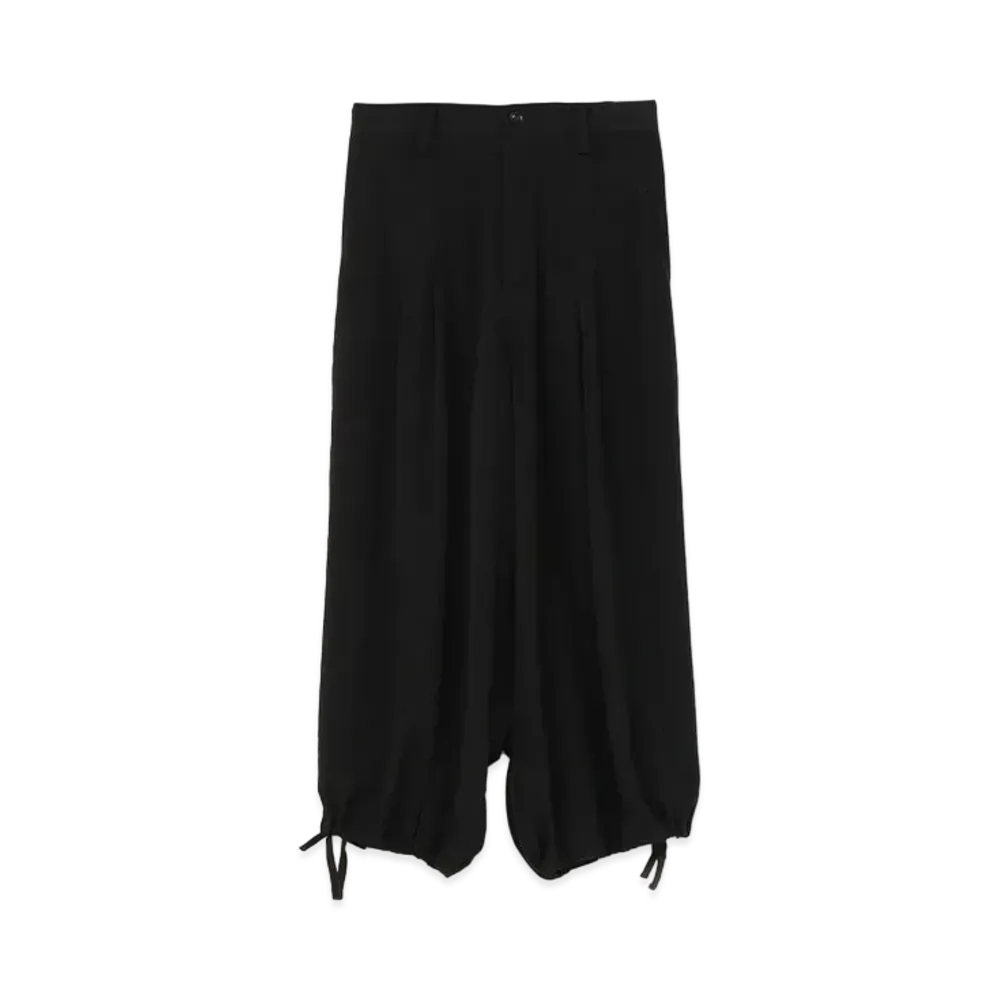 Yohji Yamamoto Y's TA/PE DE CHINE BACK TUCK PANTS "Black"