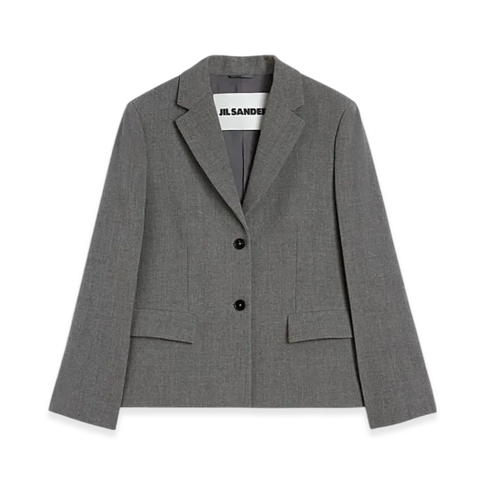 Jil Sander Wool Canvas Tailored Jacket "Volcanic Glass"