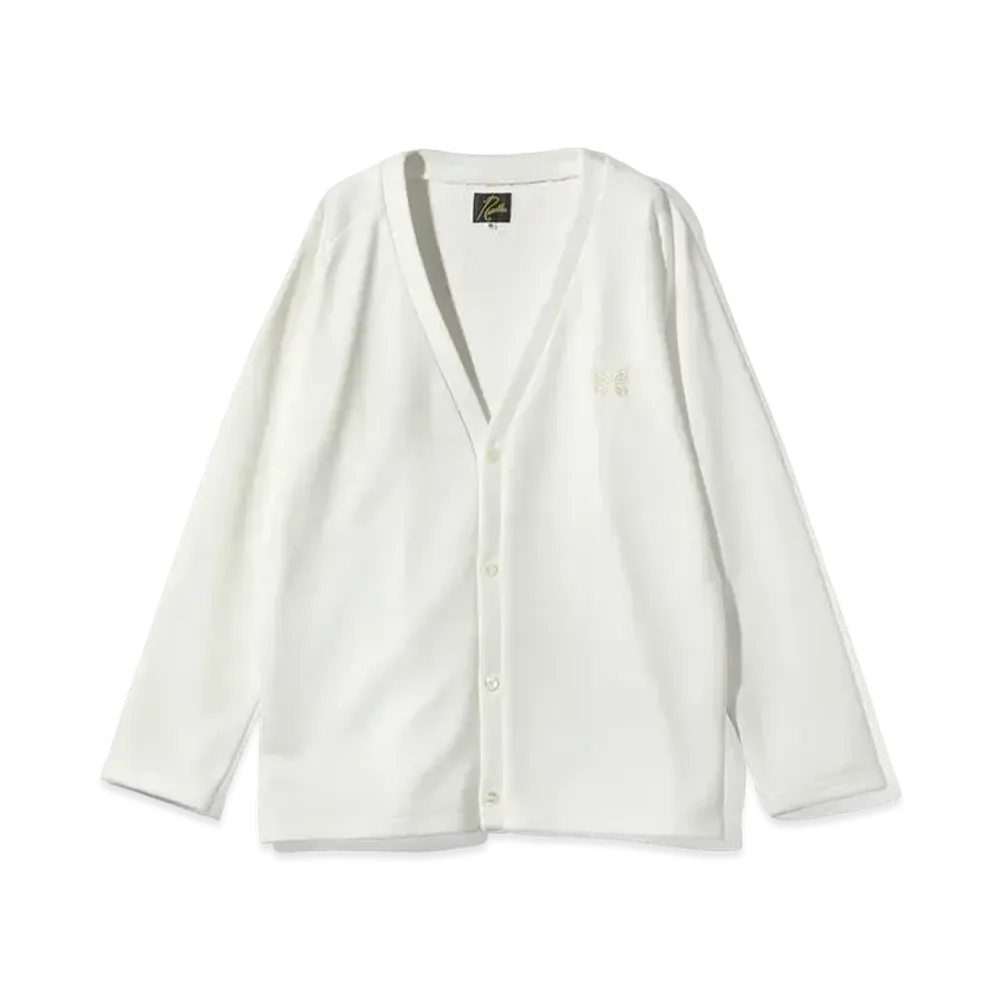 Needles V Neck Cardigan - C/Pe Bright Jersey "Off White"