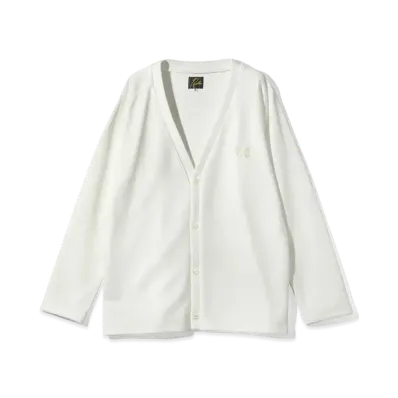 Needles V Neck Cardigan - C/Pe Bright Jersey "Off White"