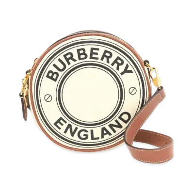 Burberry Logo Graphic Canvas & Leather Louise Bag "Natural/Tongue"