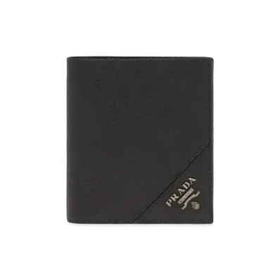 PRADA Saffiano Leather Wallet "Black"
