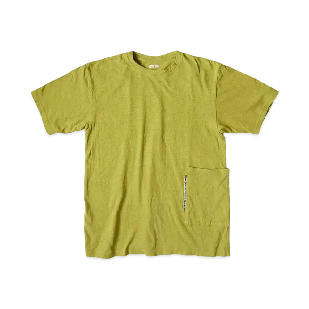 KAPITAL Gauze Biscuit Poke Tee "Yellow Green"