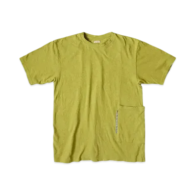 KAPITAL Gauze Biscuit Poke Tee "Yellow Green"