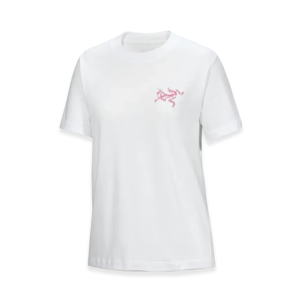 ARC'TERYX Women's Kragg Cotton Bird Tile Crew SS "White Light/Alpenglow" X000009499
