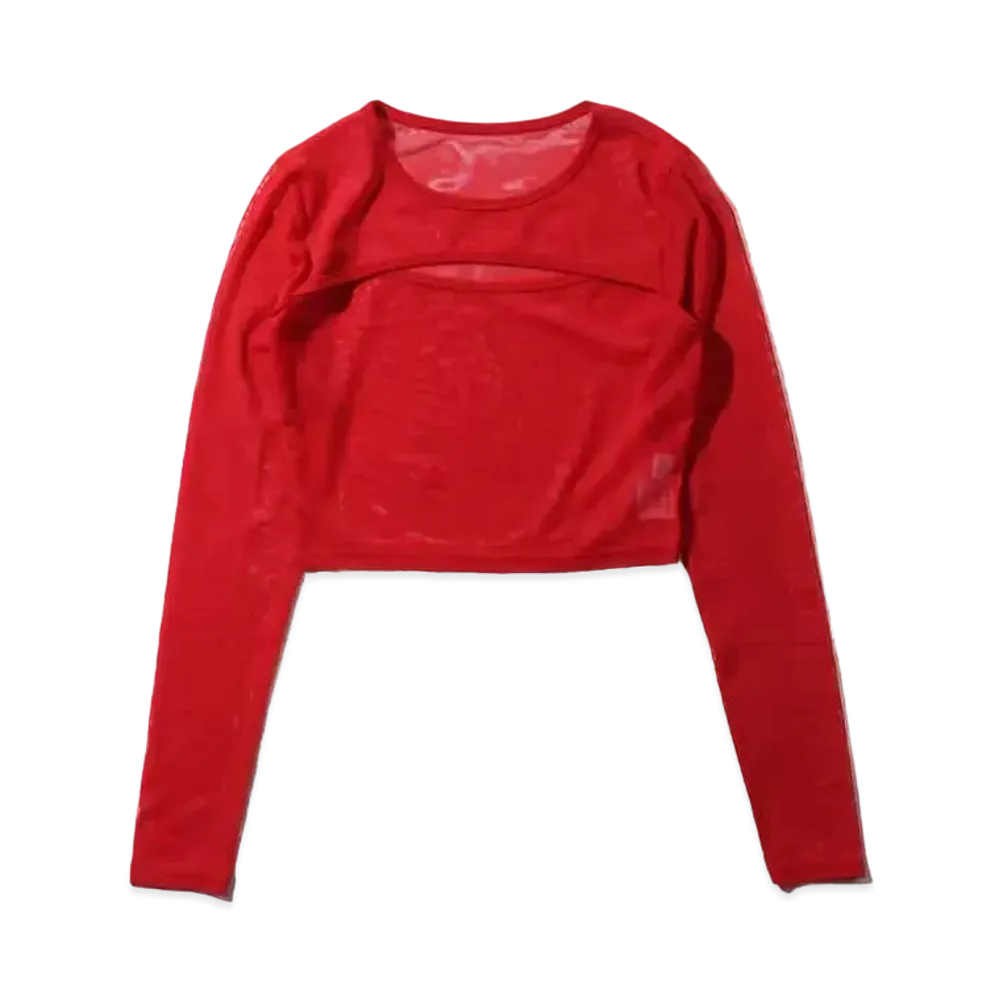 atmos pink Mesh Layered Mini Tops TX "Red"