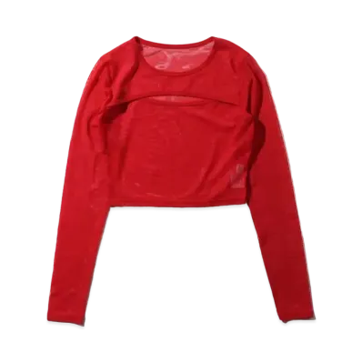 atmos pink Mesh Layered Mini Tops TX "Red"