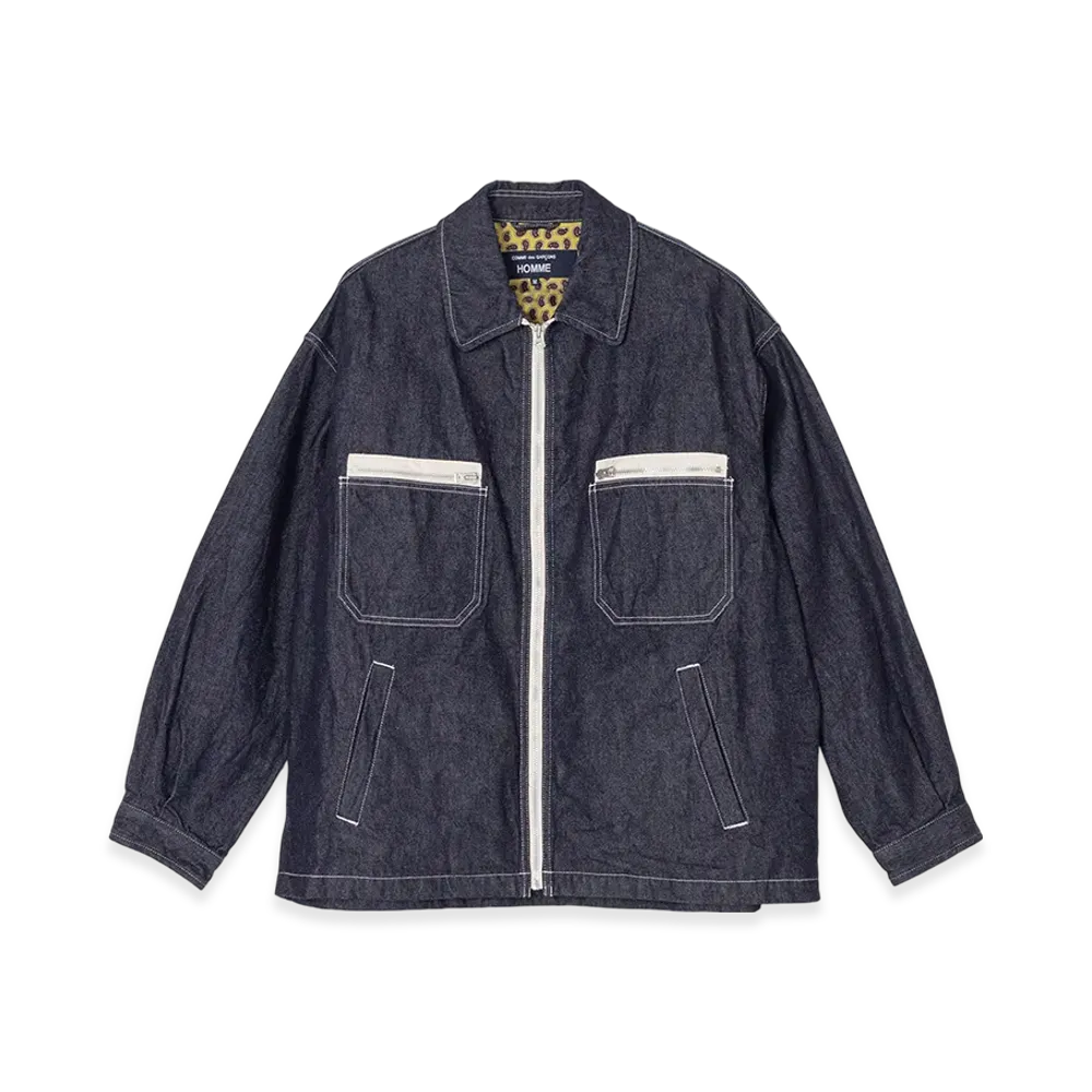 COMME des GARCONS HOMME Washed Cotton Denim Blouson "Indigo"