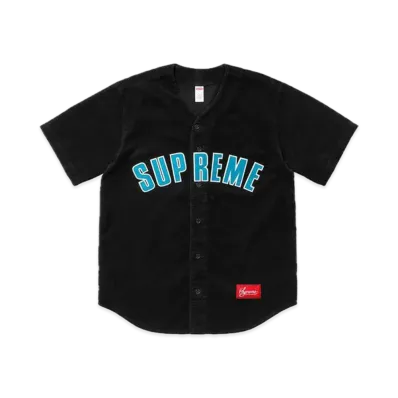 Supreme Corduroy Baseball Jersey "Black"