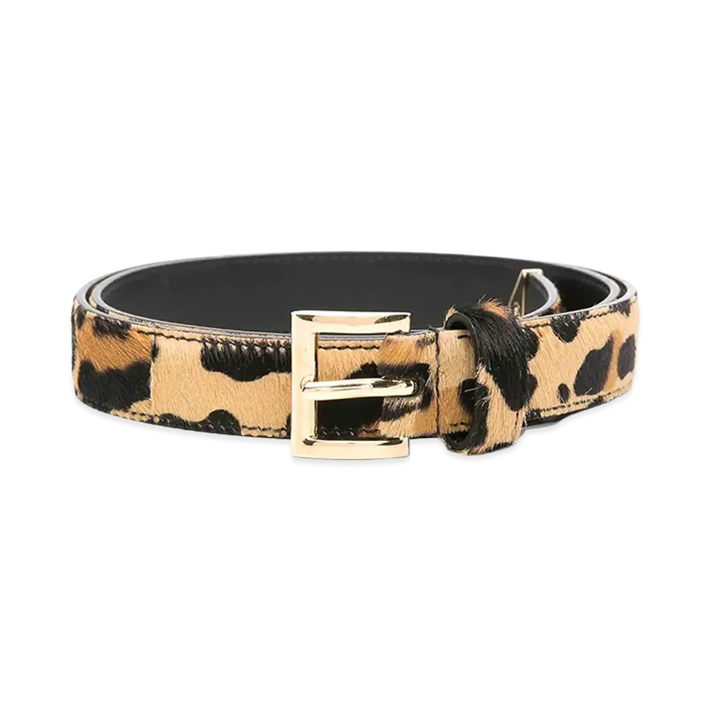 PRADA Wonen's Leopard-Panel Belt "Animal Print"
