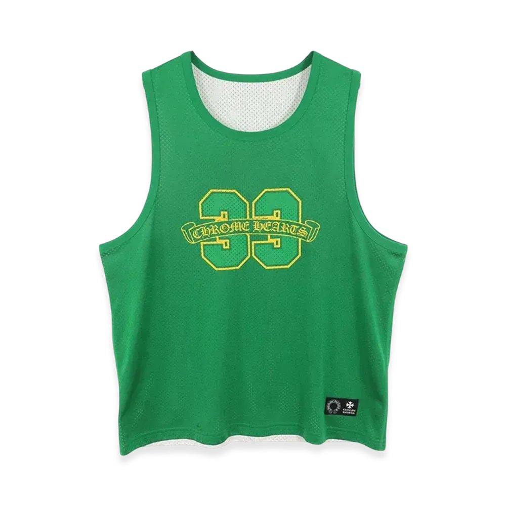 Chrome Hearts Reversible CH Logo Print Mesh Tank Top "Green"