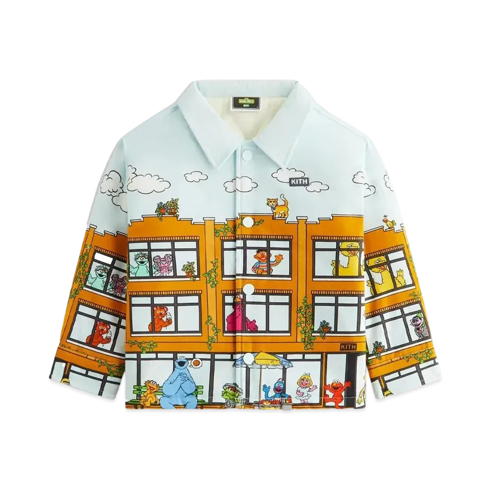 Kith x Sesame Street Kids Lafayette St Shacket "Powder"