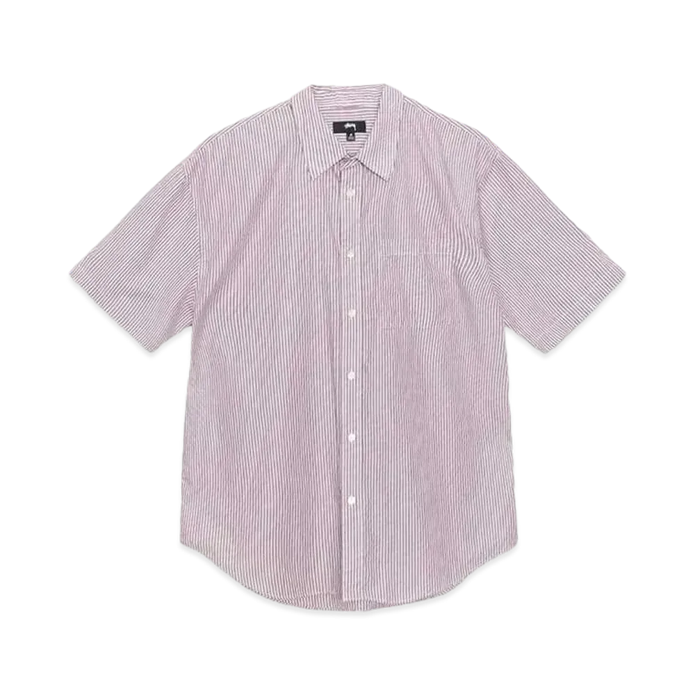 Stussy Boxy SS Shirt 8 Ball Stripe "Burgundy"