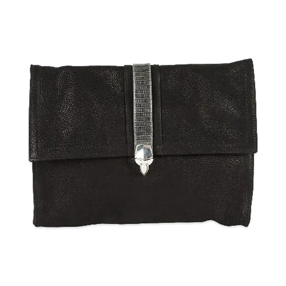 Chrome Hearts Salted Pretzel Grey Lizard Leather Hand Bag "Black"