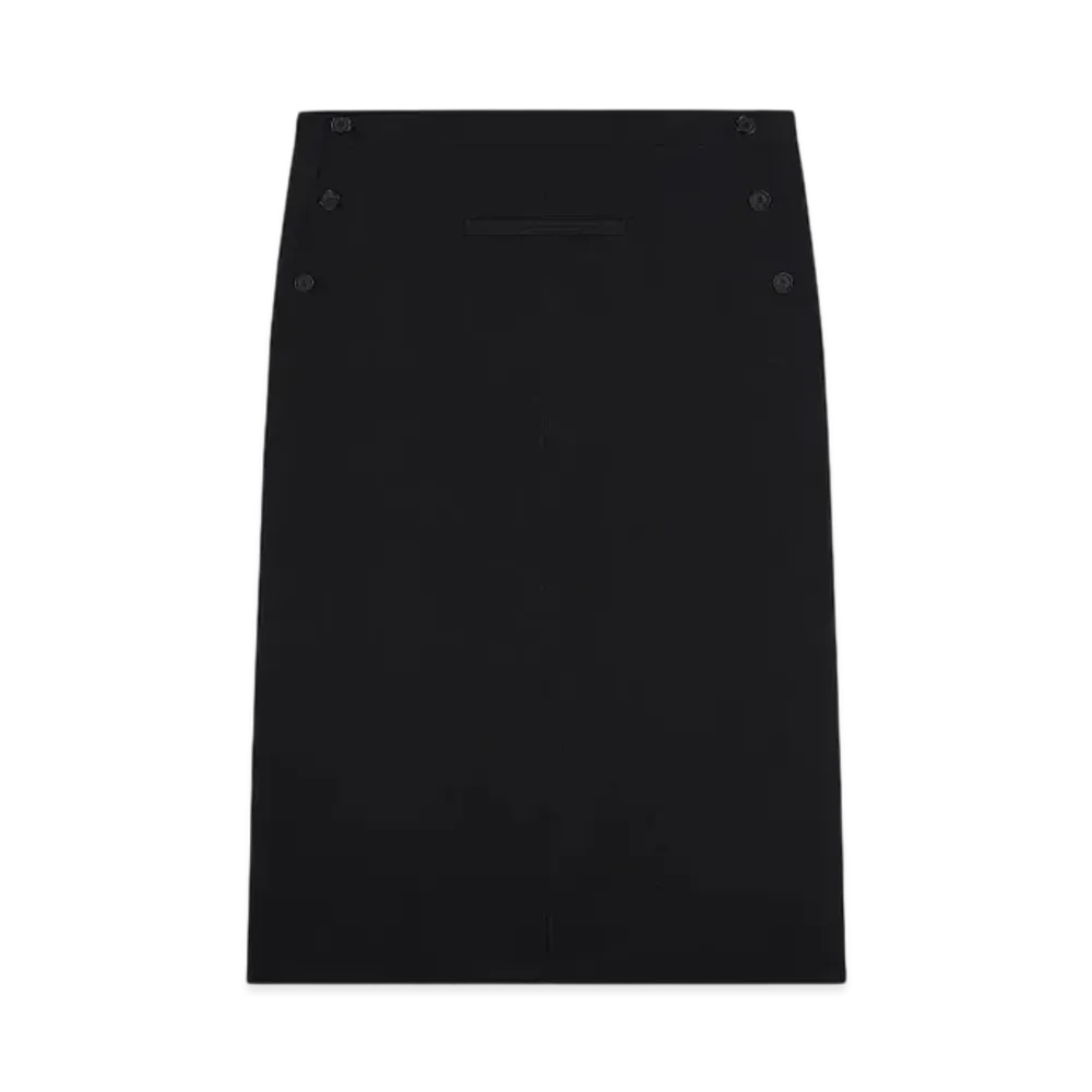 Courreges Single Front Pocket Wool Skirt "Black"