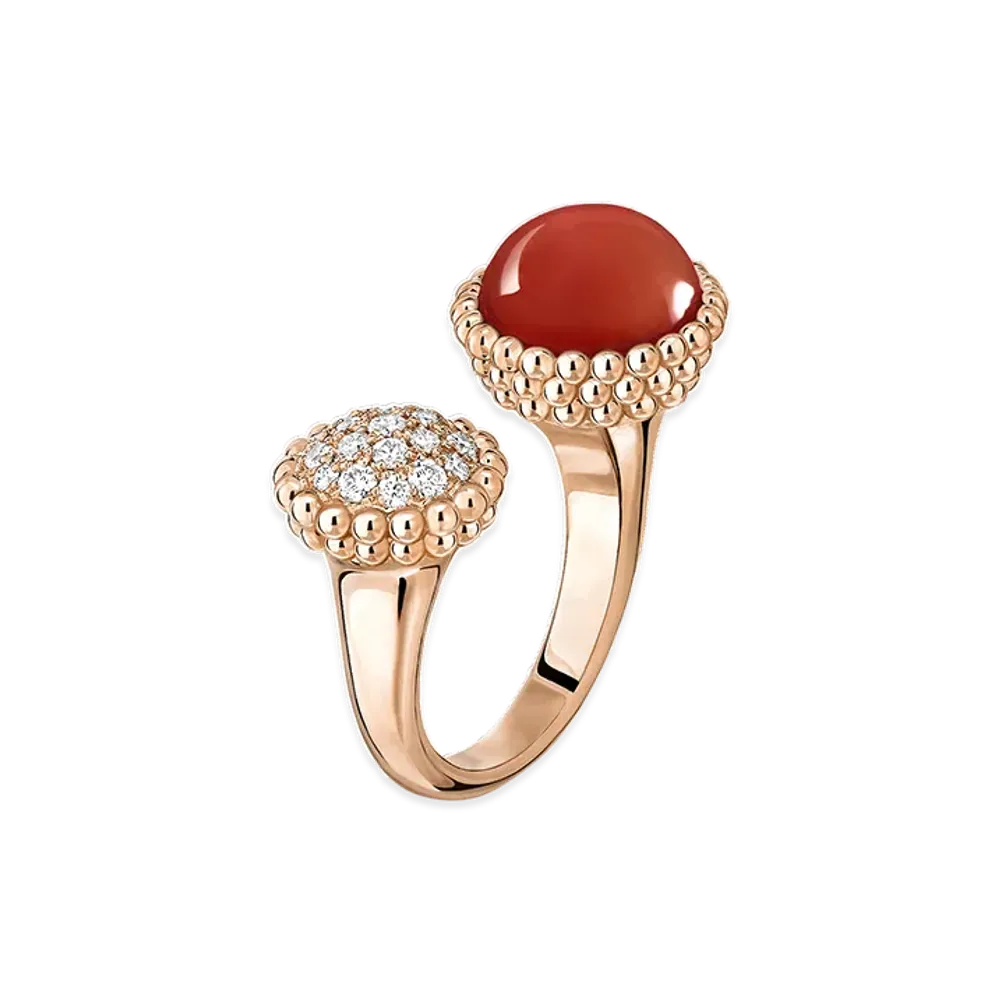 Van Cleef & Arpels Perlee couleurs Entre les Doigts ring "18K Rose gold/Carnelian/Diamond"
