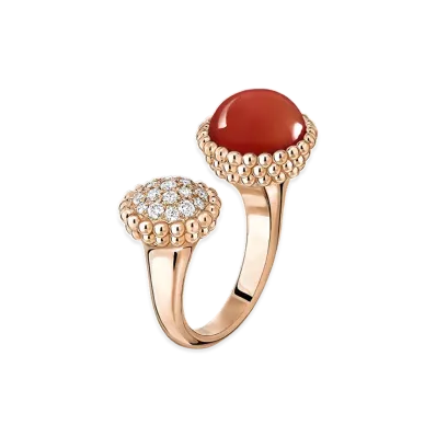 Van Cleef & Arpels Perlee couleurs Entre les Doigts ring "18K Rose gold/Carnelian/Diamond"