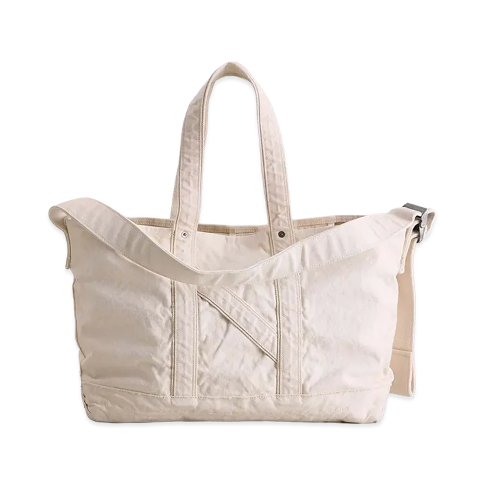 NICENESS L.Lesh Aged-Effect Shoulder Tote Bag "White"