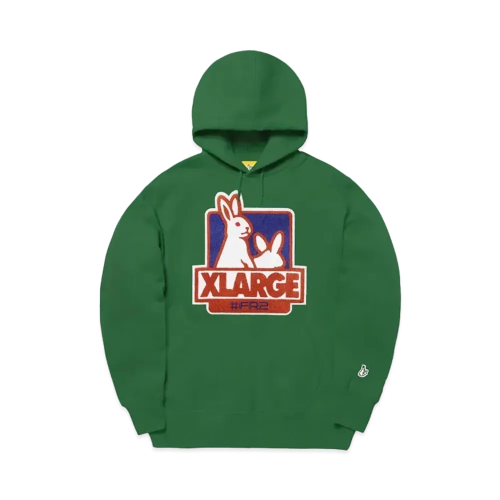 XLARGE x FR2 BOX LOGO SWEAT HOODIE "Green"