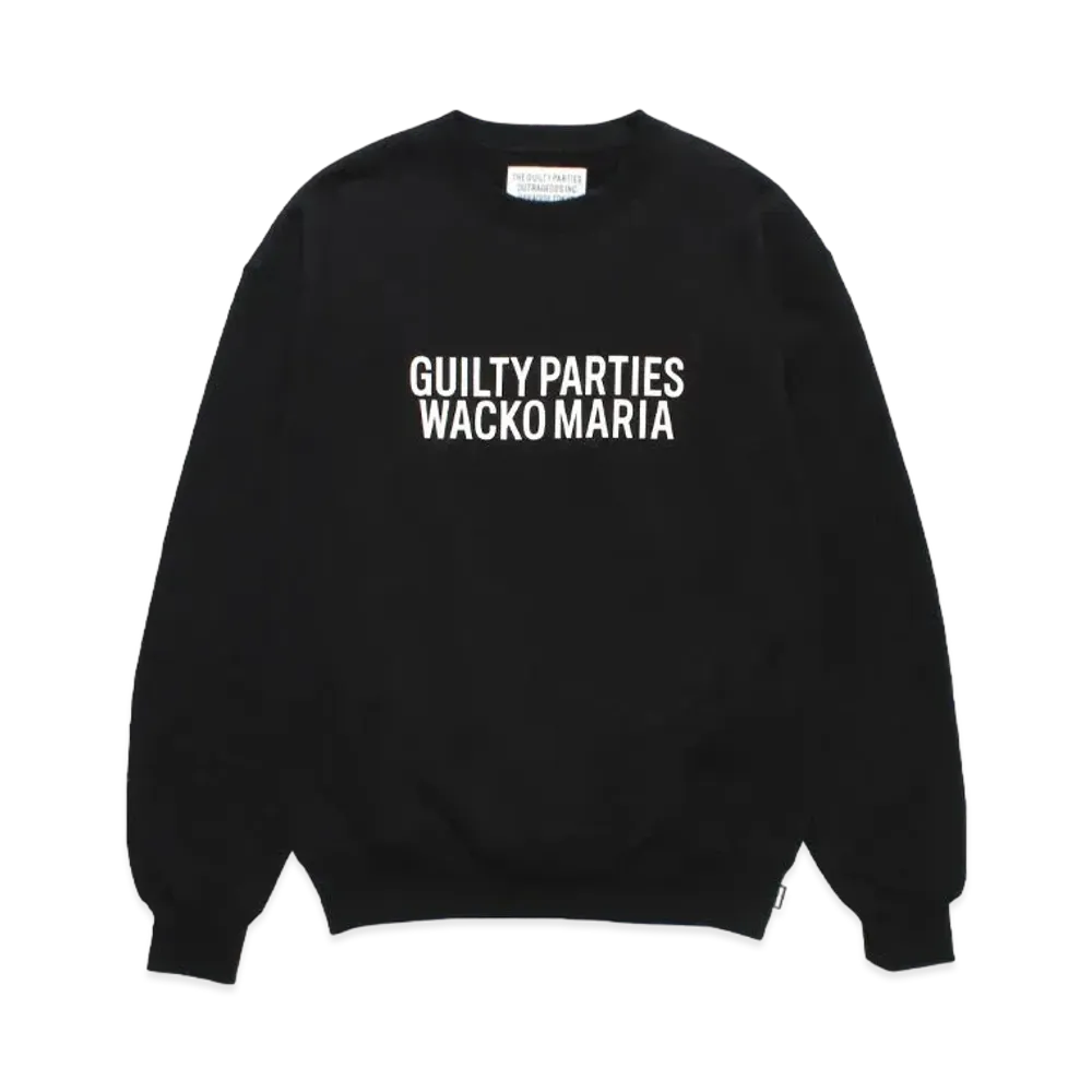 WACKO MARIA Middle Weight Crew Neck Sweat Shirt "Black"