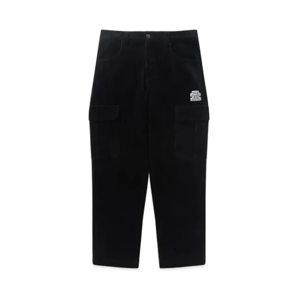Black Eye Patch OG Label Corduroy Cargo Pants "Black"