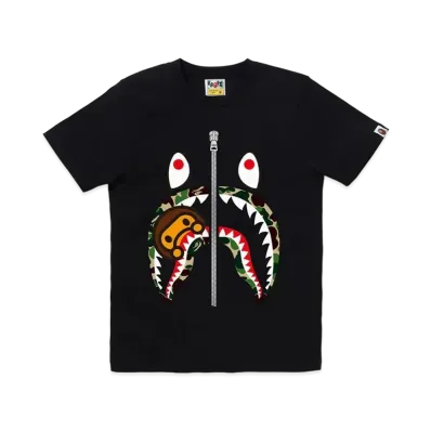 A BATHING APE ABC Camo Milo Shark Tee "Black/Green"