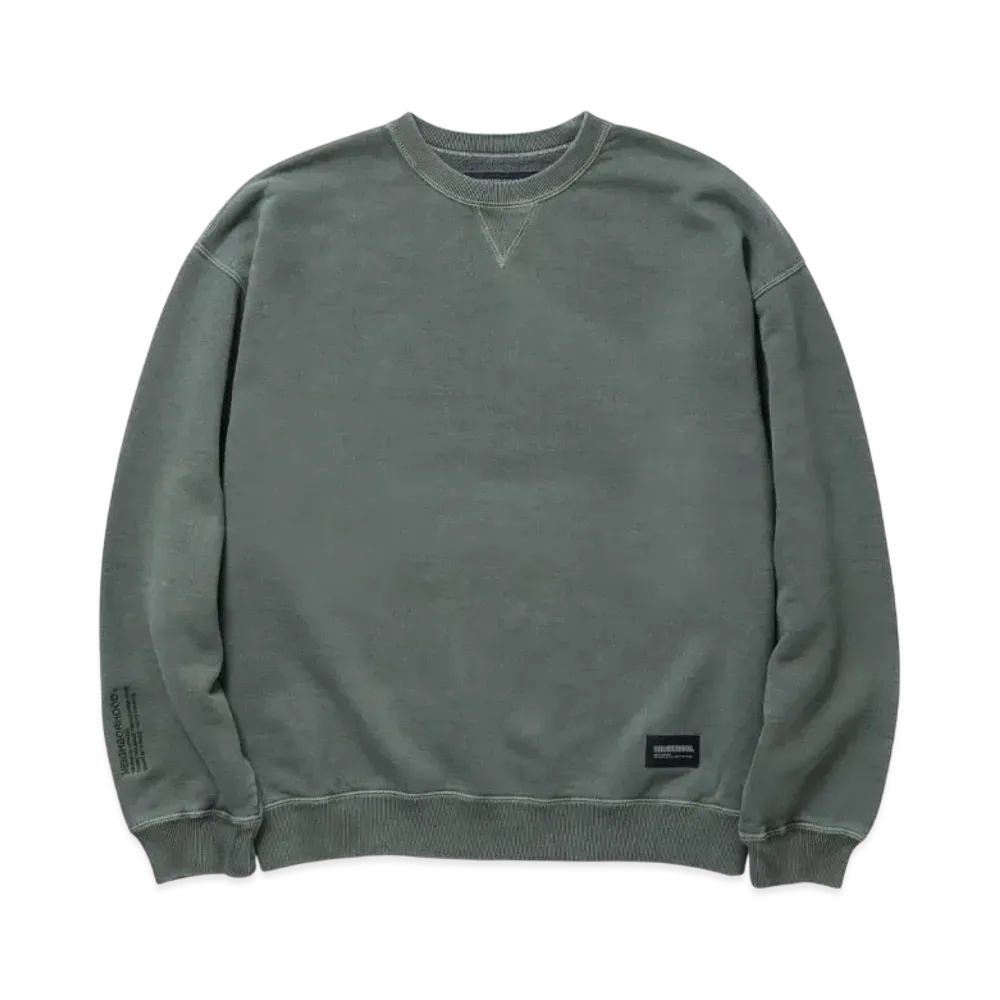 NEIGHBORHOOD Pigment Dyed Sweat Shirt LS "Olive Drab"