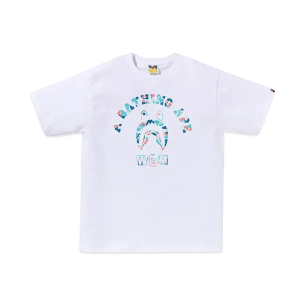 A BATHING APE Bape Store Hangzhou Shark College Tee "White"