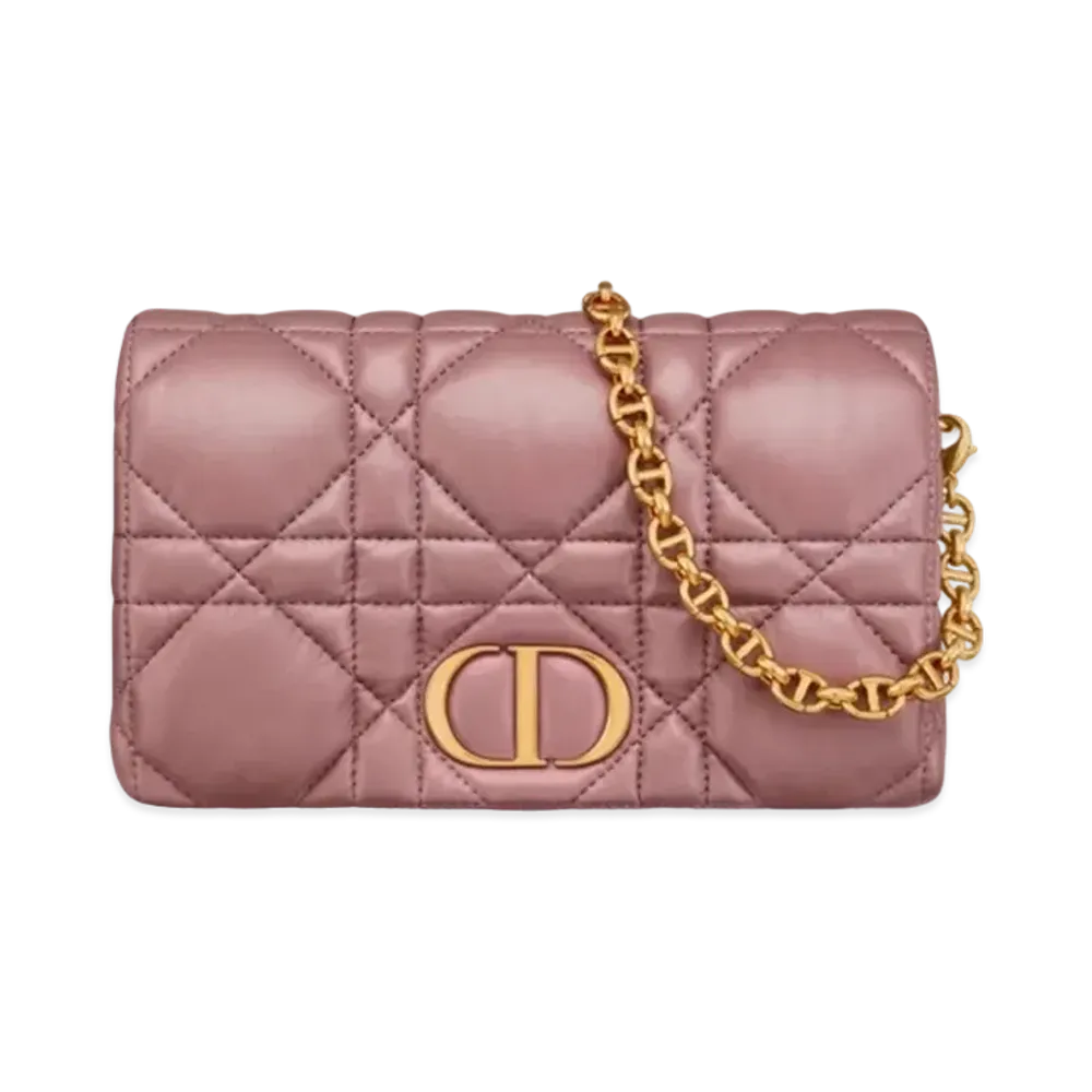 Dior Caro Macro Cannage Mini Bag Quilt Macro Cannage Calfskin "Peony Pink"