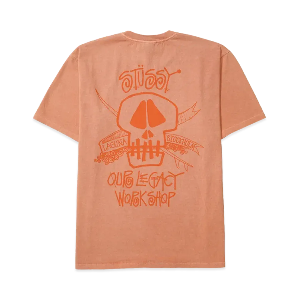 Stussy x Our Legacy Work Shop Surf Skull Pigment Dyed Tee "Clay"
