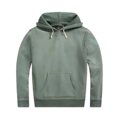 RRL Ralph Lauren Garment-Dyed Fleece Hoodie "Green"