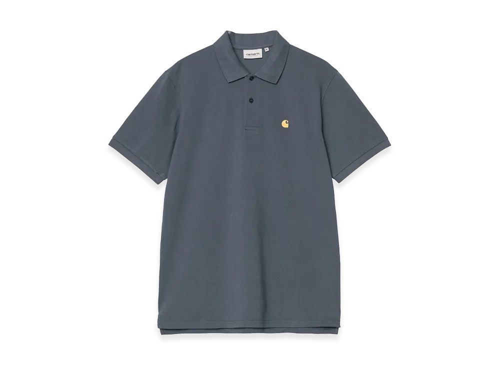 Carhartt WIP S/S Chase Pique Polo "Cozy Blue/Gold"