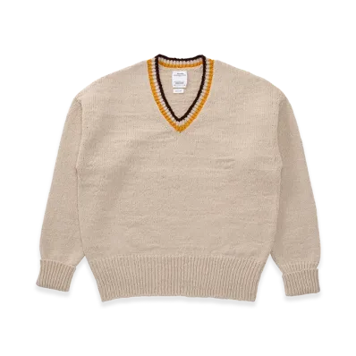 visvim College V-Neck Knit "Ivory"