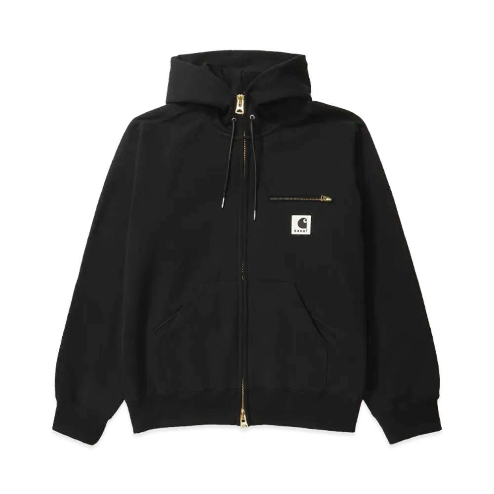 sacai x Carhartt WIP Cotton Jersey Hoodie "Black"