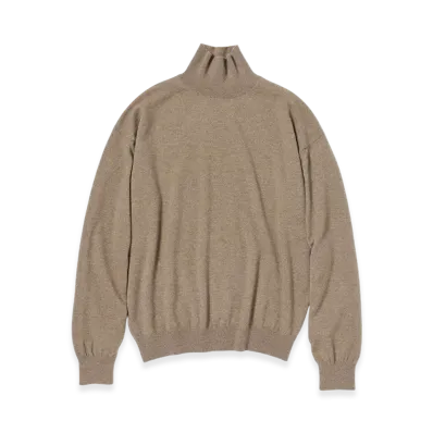 AURALEE Baby Cashmere Knit Turtle "Natural Brown"