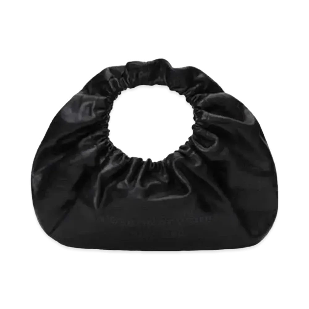 Alexander Wang Crescent Crackle Patent Leather Logo Small Hand Bag "Black"